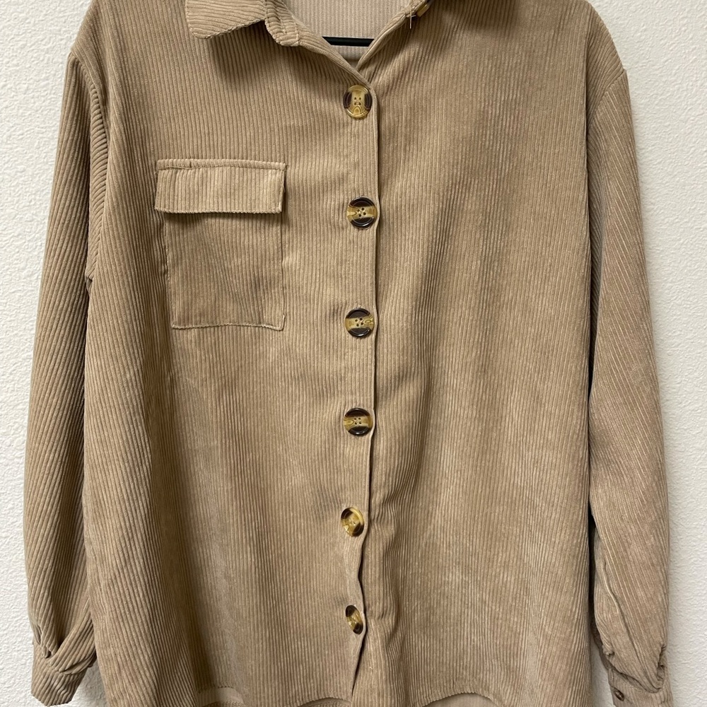 Nasty Gal Oversized Cord Button Down